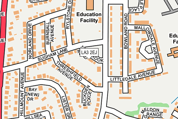 LA3 2EJ map - OS OpenMap – Local (Ordnance Survey)