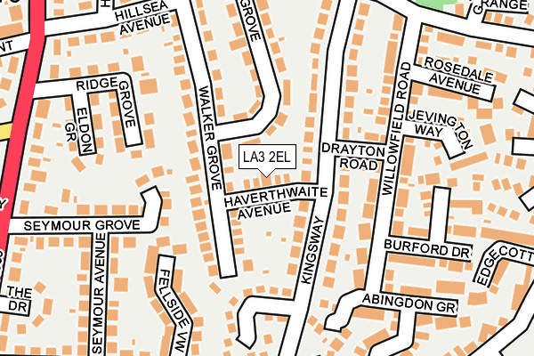 LA3 2EL map - OS OpenMap – Local (Ordnance Survey)