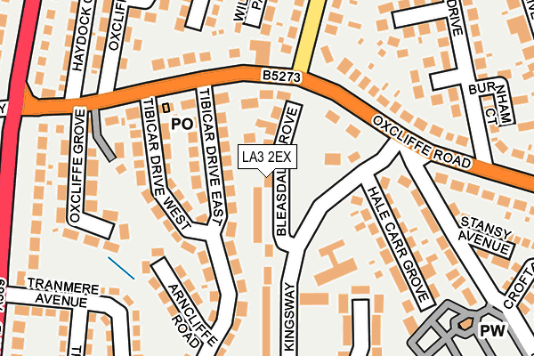 LA3 2EX map - OS OpenMap – Local (Ordnance Survey)