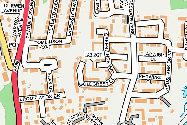 LA3 2GT map - OS OpenMap – Local (Ordnance Survey)