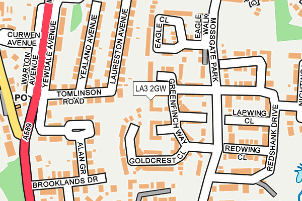 LA3 2GW map - OS OpenMap – Local (Ordnance Survey)
