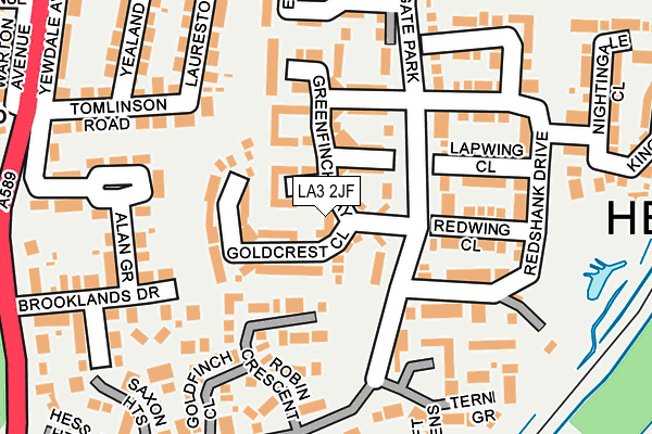 LA3 2JF map - OS OpenMap – Local (Ordnance Survey)