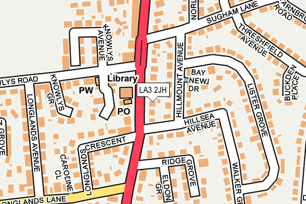 LA3 2JH map - OS OpenMap – Local (Ordnance Survey)
