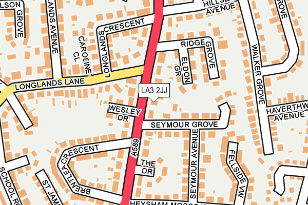 LA3 2JJ map - OS OpenMap – Local (Ordnance Survey)