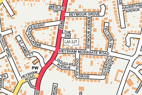 LA3 2JT map - OS OpenMap – Local (Ordnance Survey)