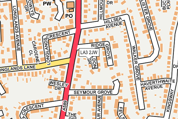 LA3 2JW map - OS OpenMap – Local (Ordnance Survey)