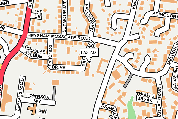 LA3 2JX map - OS OpenMap – Local (Ordnance Survey)