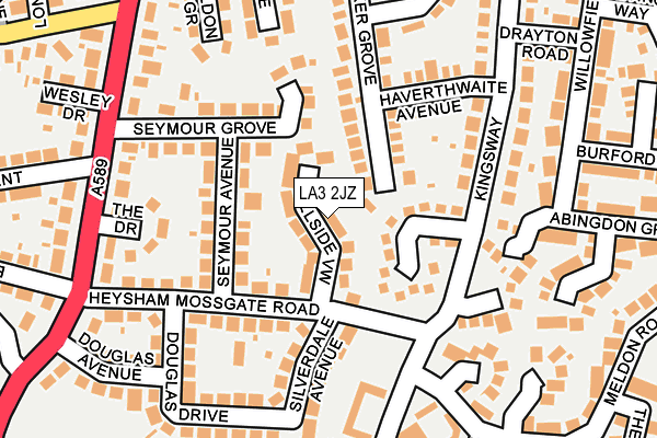 LA3 2JZ map - OS OpenMap – Local (Ordnance Survey)