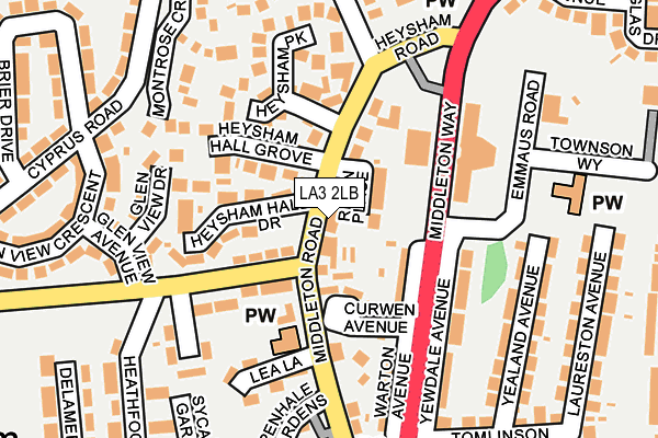 LA3 2LB map - OS OpenMap – Local (Ordnance Survey)