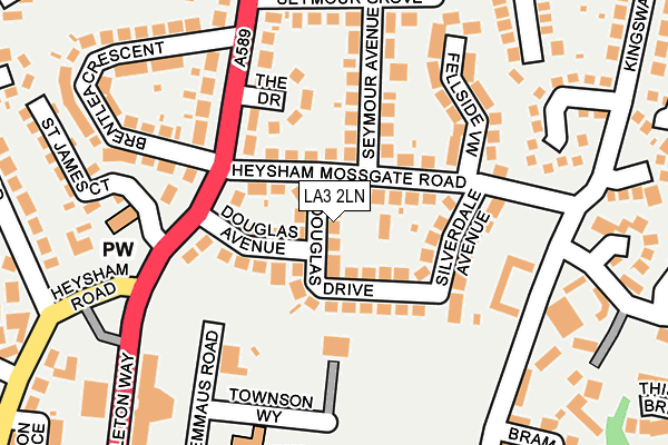 LA3 2LN map - OS OpenMap – Local (Ordnance Survey)