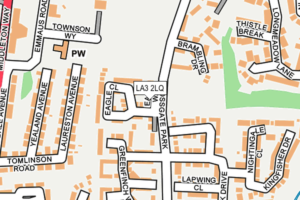 LA3 2LQ map - OS OpenMap – Local (Ordnance Survey)