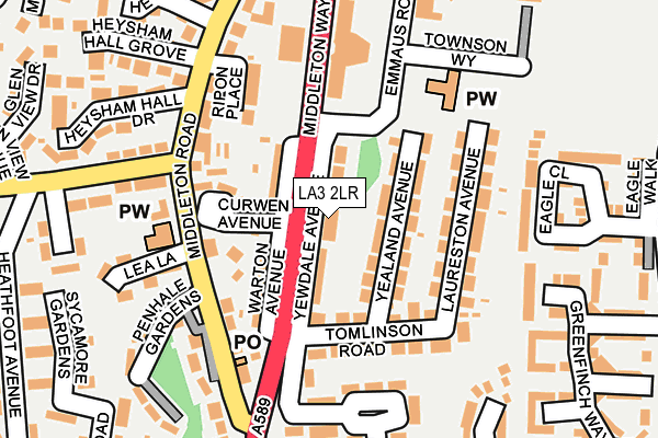 LA3 2LR map - OS OpenMap – Local (Ordnance Survey)