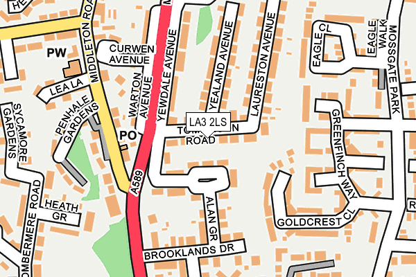 LA3 2LS map - OS OpenMap – Local (Ordnance Survey)