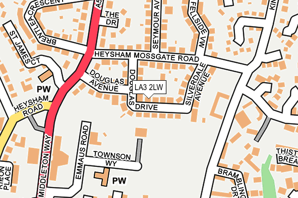 LA3 2LW map - OS OpenMap – Local (Ordnance Survey)