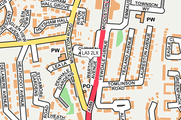 LA3 2LX map - OS OpenMap – Local (Ordnance Survey)