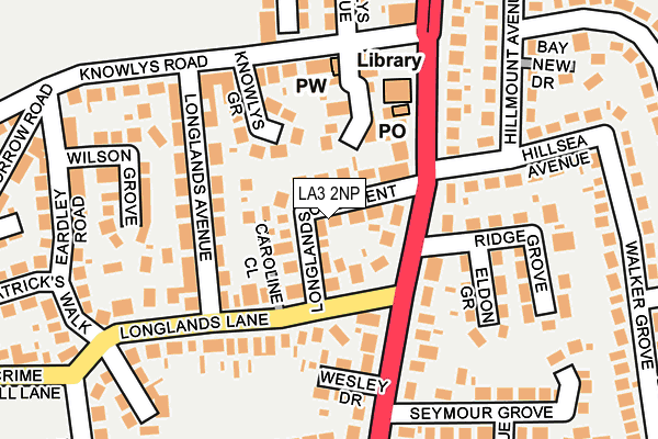 LA3 2NP map - OS OpenMap – Local (Ordnance Survey)