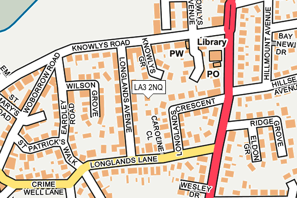 LA3 2NQ map - OS OpenMap – Local (Ordnance Survey)