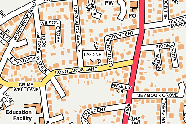 LA3 2NR map - OS OpenMap – Local (Ordnance Survey)