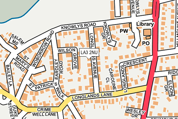 LA3 2NU map - OS OpenMap – Local (Ordnance Survey)