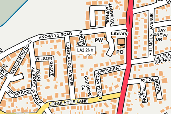 LA3 2NX map - OS OpenMap – Local (Ordnance Survey)