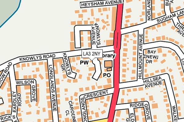 LA3 2NY map - OS OpenMap – Local (Ordnance Survey)