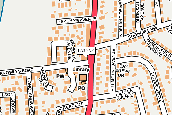 LA3 2NZ map - OS OpenMap – Local (Ordnance Survey)