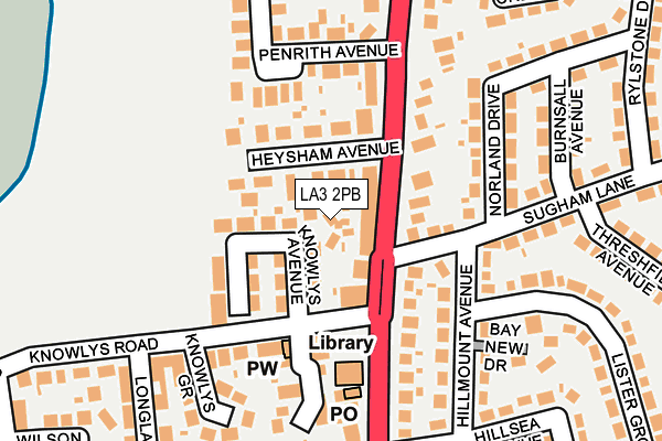 LA3 2PB map - OS OpenMap – Local (Ordnance Survey)