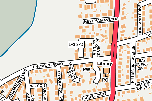 LA3 2PD map - OS OpenMap – Local (Ordnance Survey)