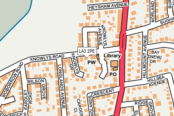 LA3 2PE map - OS OpenMap – Local (Ordnance Survey)