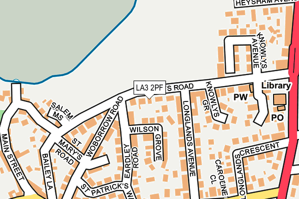 LA3 2PF map - OS OpenMap – Local (Ordnance Survey)
