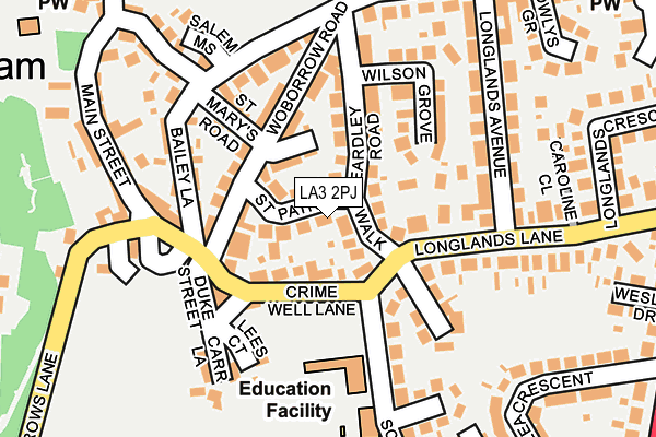 LA3 2PJ map - OS OpenMap – Local (Ordnance Survey)