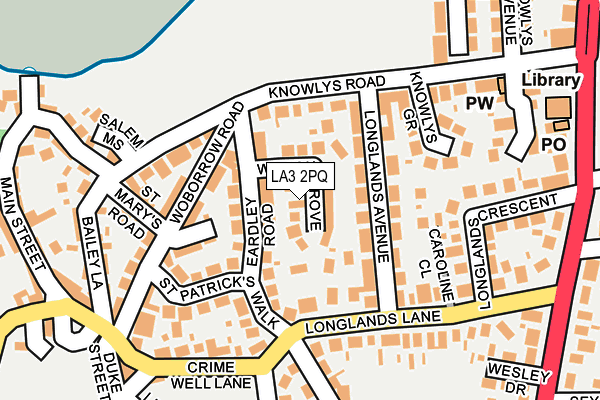 LA3 2PQ map - OS OpenMap – Local (Ordnance Survey)