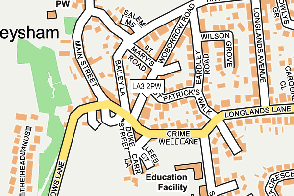 LA3 2PW map - OS OpenMap – Local (Ordnance Survey)