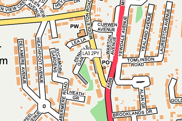LA3 2PY map - OS OpenMap – Local (Ordnance Survey)