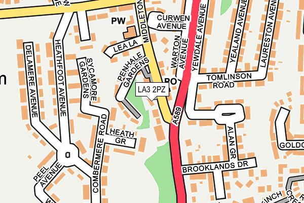 LA3 2PZ map - OS OpenMap – Local (Ordnance Survey)