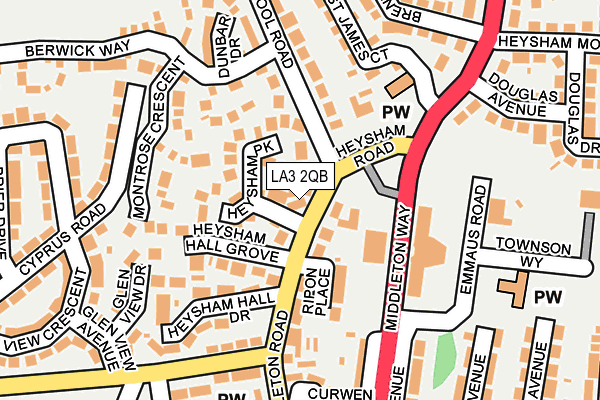 LA3 2QB map - OS OpenMap – Local (Ordnance Survey)