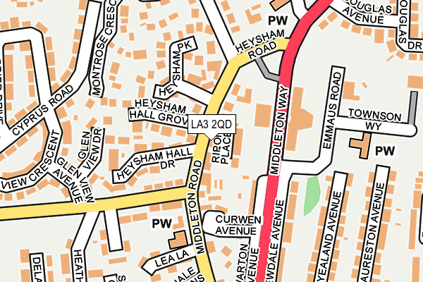 LA3 2QD map - OS OpenMap – Local (Ordnance Survey)