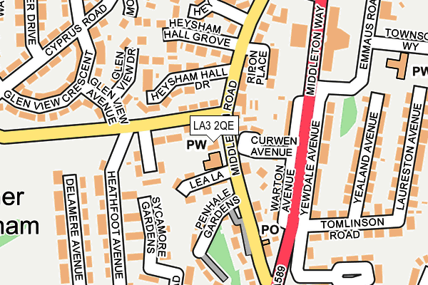 LA3 2QE map - OS OpenMap – Local (Ordnance Survey)