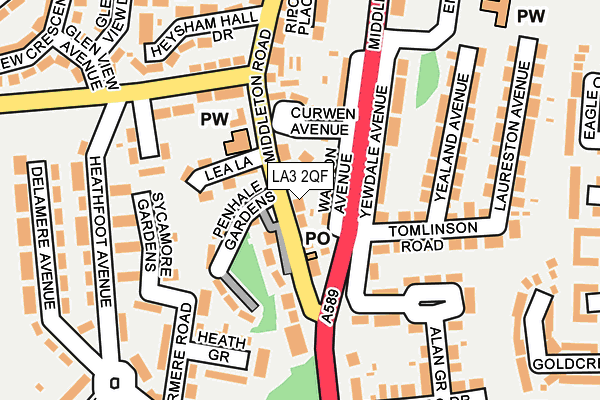 LA3 2QF map - OS OpenMap – Local (Ordnance Survey)