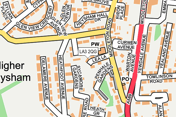 LA3 2QG map - OS OpenMap – Local (Ordnance Survey)
