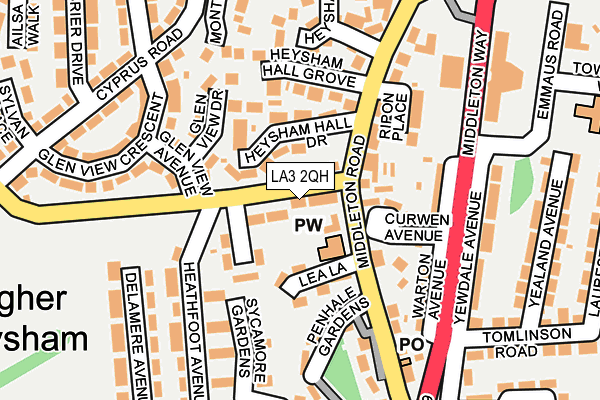 LA3 2QH map - OS OpenMap – Local (Ordnance Survey)