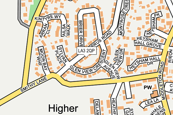 LA3 2QP map - OS OpenMap – Local (Ordnance Survey)