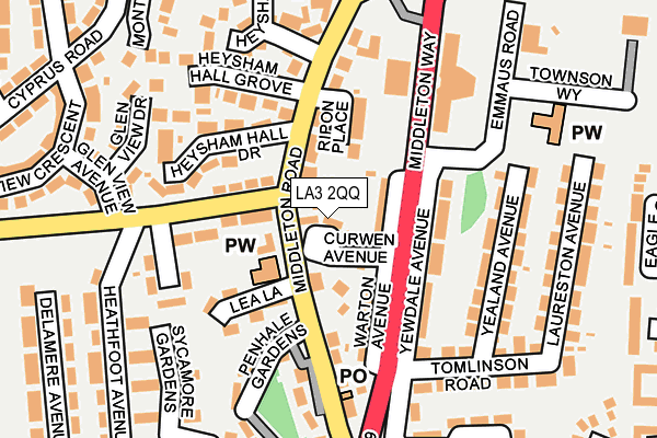 LA3 2QQ map - OS OpenMap – Local (Ordnance Survey)