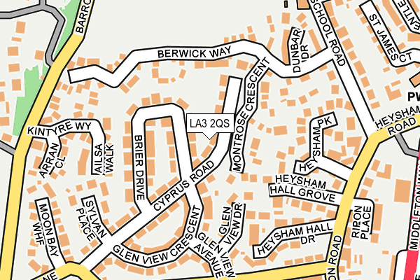 LA3 2QS map - OS OpenMap – Local (Ordnance Survey)