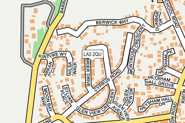 LA3 2QU map - OS OpenMap – Local (Ordnance Survey)