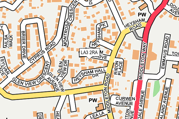 LA3 2RA map - OS OpenMap – Local (Ordnance Survey)