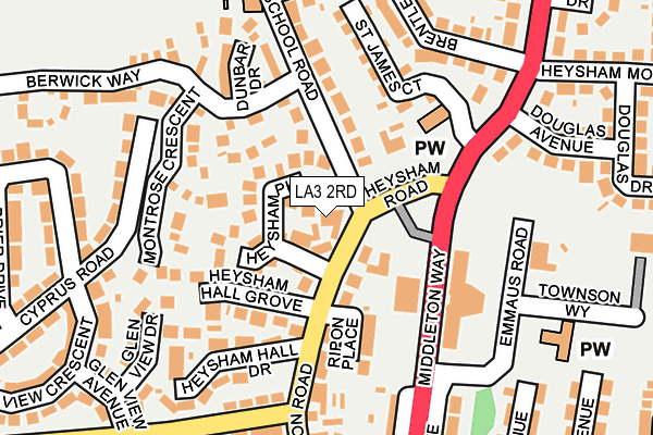 LA3 2RD map - OS OpenMap – Local (Ordnance Survey)