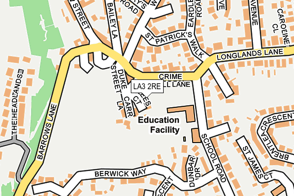 LA3 2RE map - OS OpenMap – Local (Ordnance Survey)