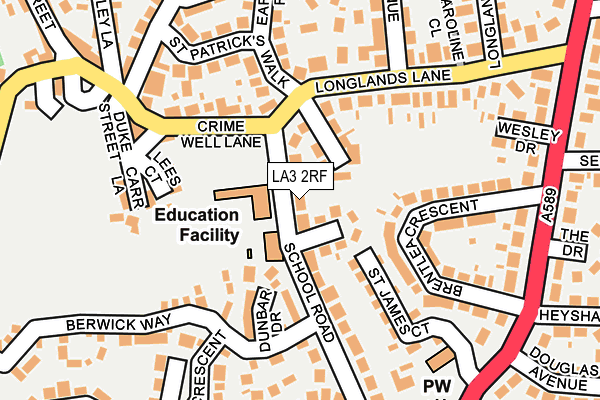 LA3 2RF map - OS OpenMap – Local (Ordnance Survey)