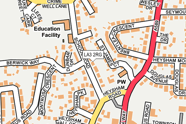 LA3 2RG map - OS OpenMap – Local (Ordnance Survey)